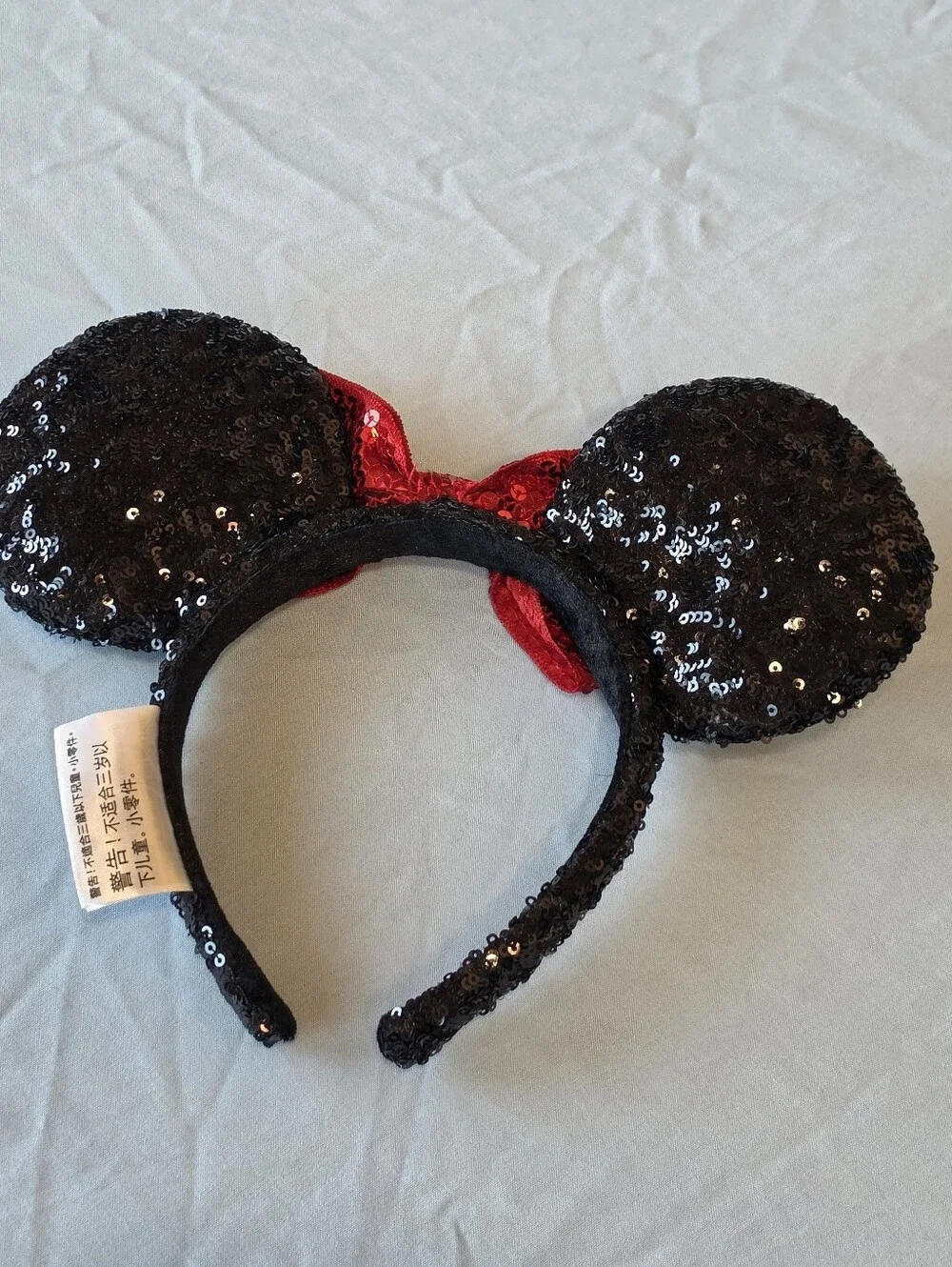 Authentic Disney Parks Minnie Mouse Black Sequin Ears